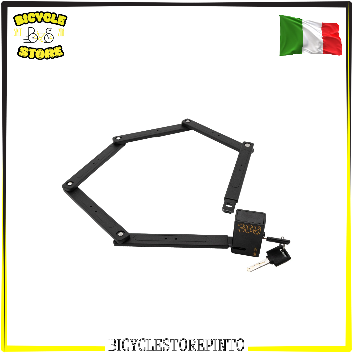 Lucchetto Antifurto a Lamelle con Chiave LCK-008 Nero – Lunghezza 65 cm per Biciclette, E-Bike e Monopattini Elettrici - immagine 3